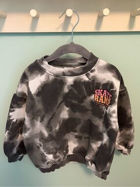 Zara Tie-Dye 'Skate Ramp' Crewneck Sweatshirt